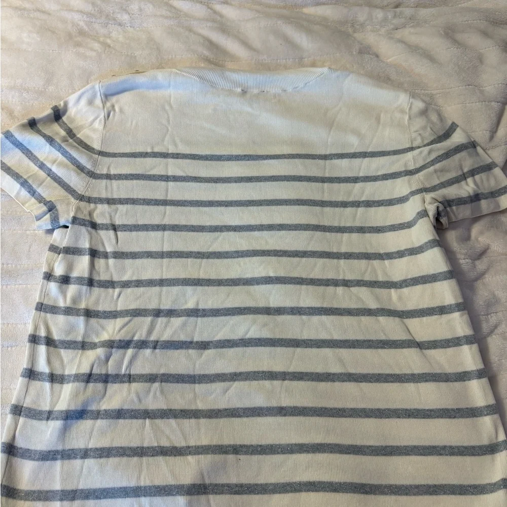 Talbots Cream Ribbed Knit Top - Picture 7 of 8